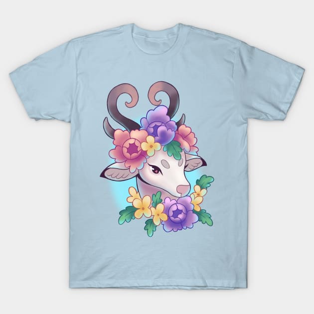 floral deer T-Shirt by KaceyMeg